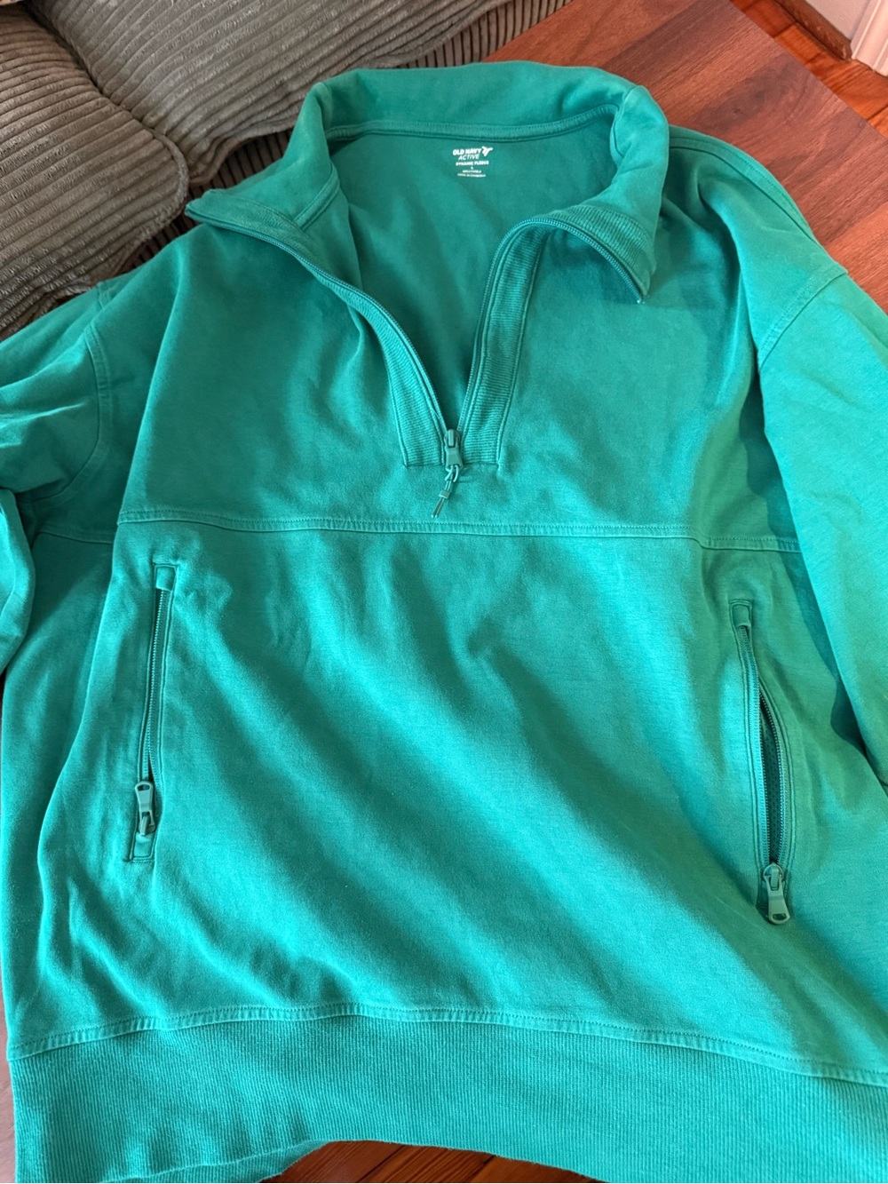 Old Navy Teal Half-Zip Pullover Sweatshirt